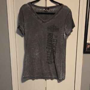 Harley-Davidson Charcoal V-Neck Women's Tee